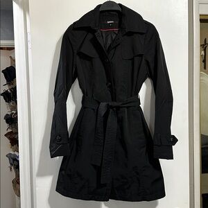 DKNY Elegant Black Trench Coat